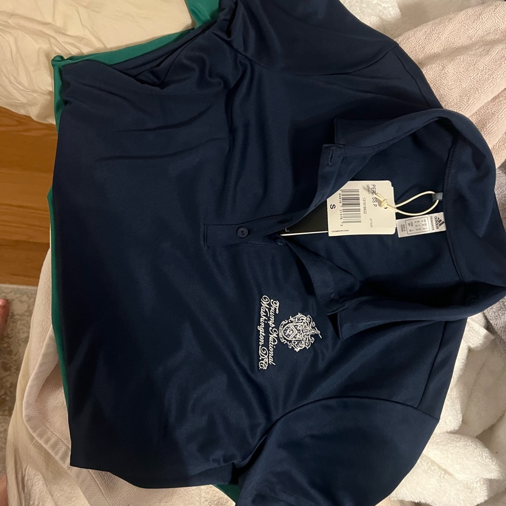 Adidas Dark Blue Polo with Embroidered Crest